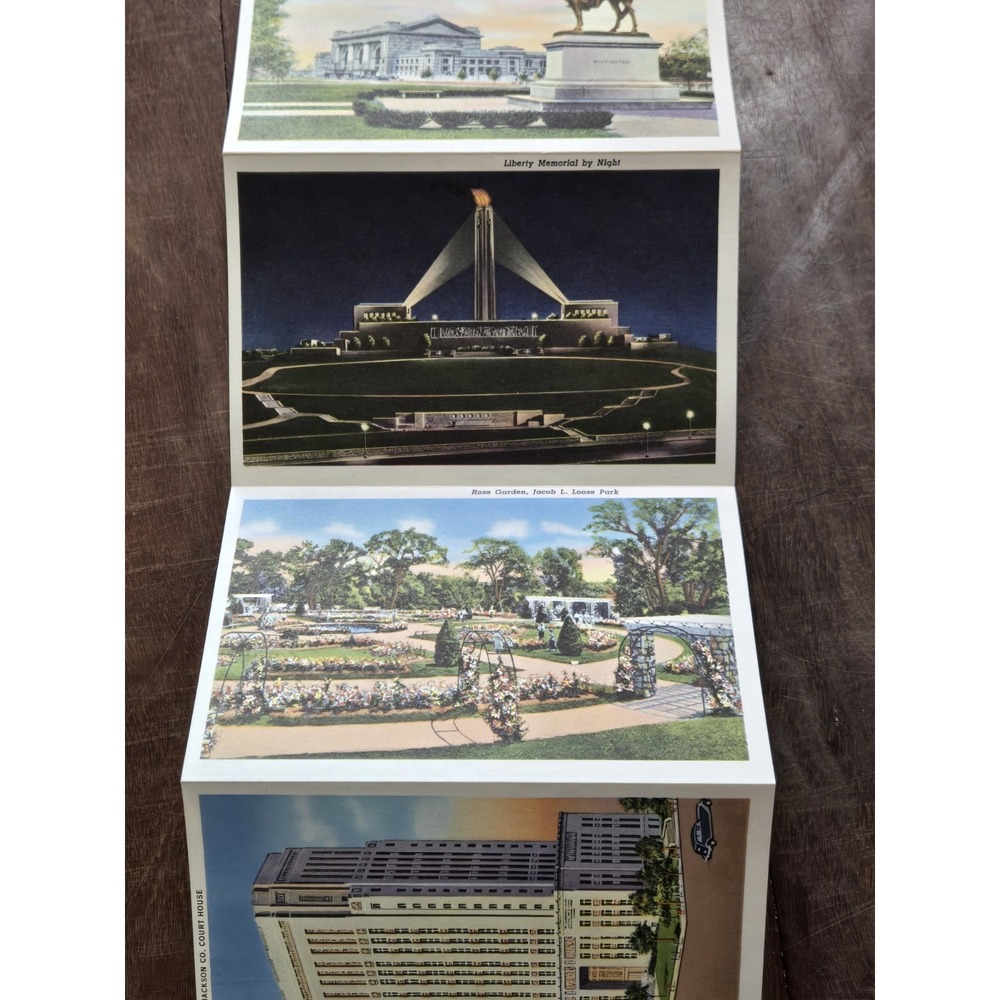 Vintage 40s SOUVENIR FOLDER of GREATER KANSAS CITY Postcard Album, Attractions - Picture 12 of 16